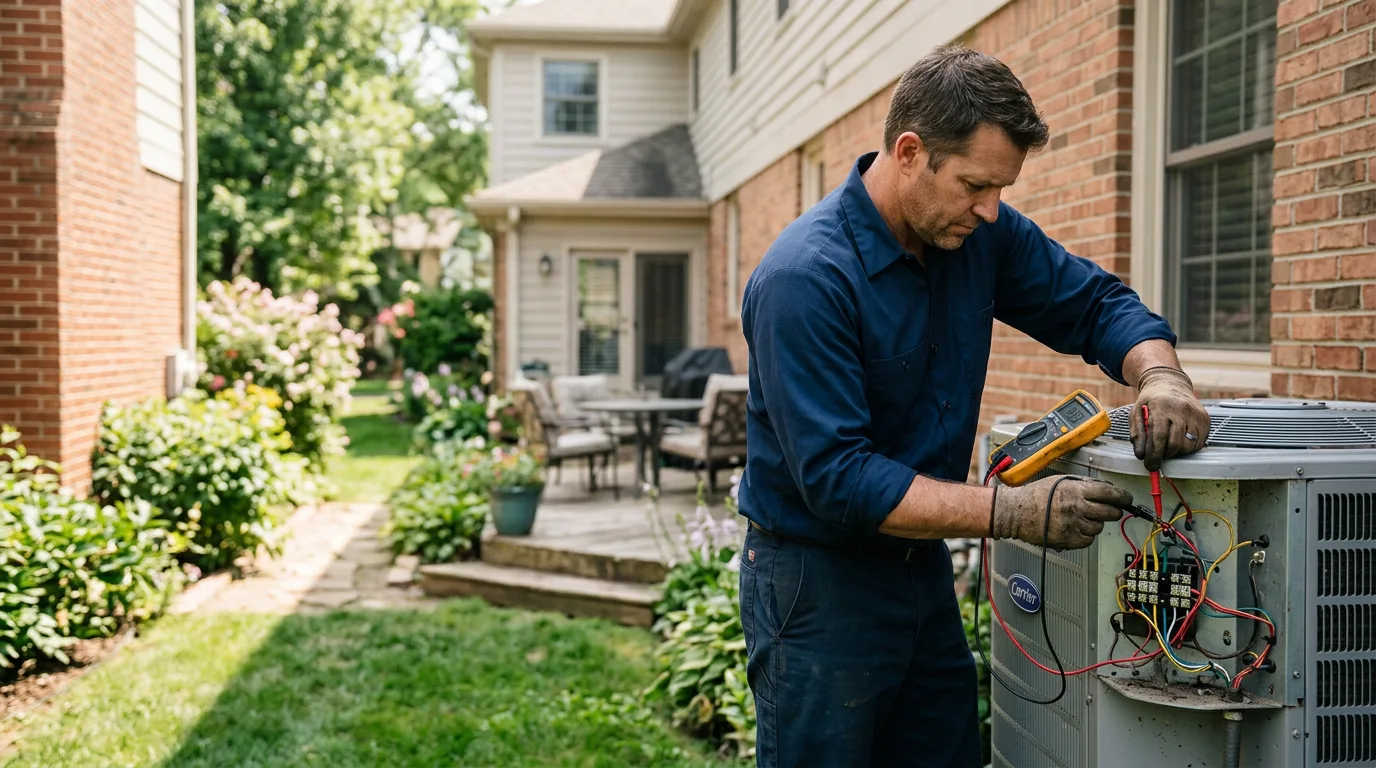 HVAC technician working near Highland, IL